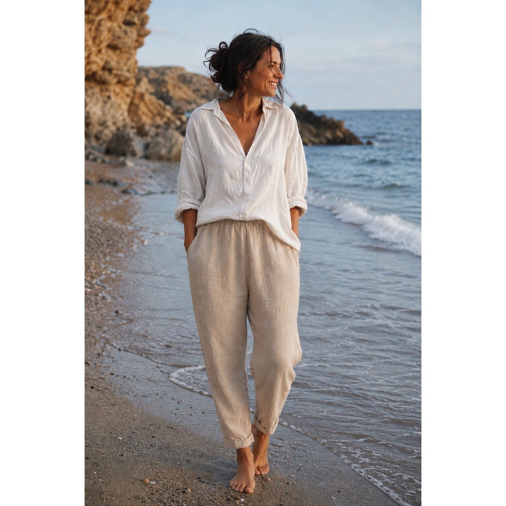 Adele‎ Altman Linen Trousers - Made in Italy